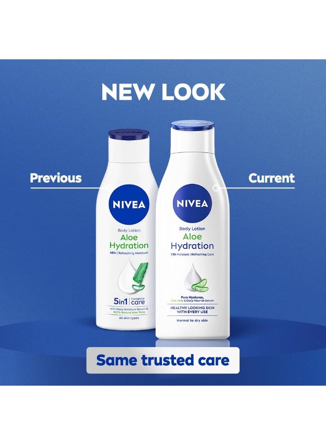 نيفيا لوشن نيفيا المرطب للجسم بخلاصة الصبار، 200 مل | ترطيب يدوم 72 ساعة | منعش | ملمس غير لزج | غني بخلاصة الصبار لترطيب فوري في الصيف | مناسب للرجال والنساء - Image 4